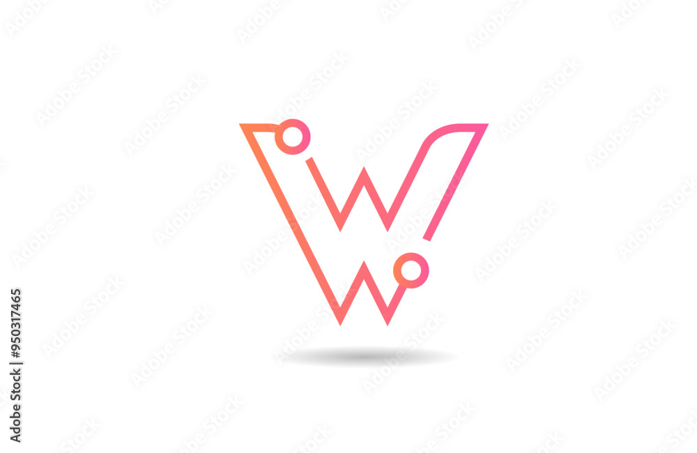 pink line W letter alphabet logo icon design suitable for a technology business or company pink line W letter alphabet logo icon design suitable for a technology business or company