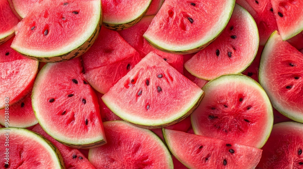 Freshly Cut Watermelon Slices Background Texture Freshly Cut Watermelon Slices Background Texture