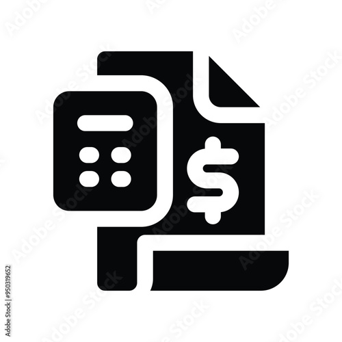 tech bill icon. vector glyph icon for your website, mobile, presentation, and logo design.