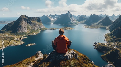 A Man Contemplating the Vastness of the Lofoten Islands