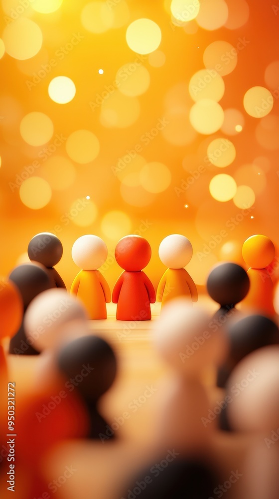 Colorful wooden figurines of people in an artistic arrangement with a bokeh background, symbolizing individuality and diversity. Colorful wooden figurines of people in an artistic arrangement with a bokeh background, symbolizing individuality and diversity.