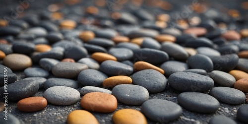 Old irregular gray cobblestone background.