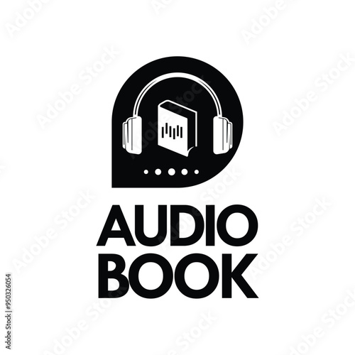 Audio book logo template design graphic
