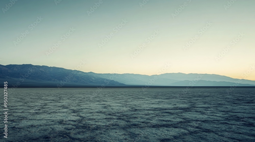 Fototapeta premium Mountain Range Reflection in Dry Lakebed