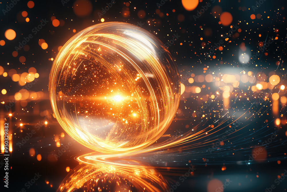 Captivating Glowing Energy Orb Radiating Dynamic Sparks in a Luminous, Dreamlike Atmosphere of Cosmic Wonder and Intrigue. Captivating Glowing Energy Orb Radiating Dynamic Sparks in a Luminous, Dreamlike Atmosphere of Cosmic Wonder and Intrigue.