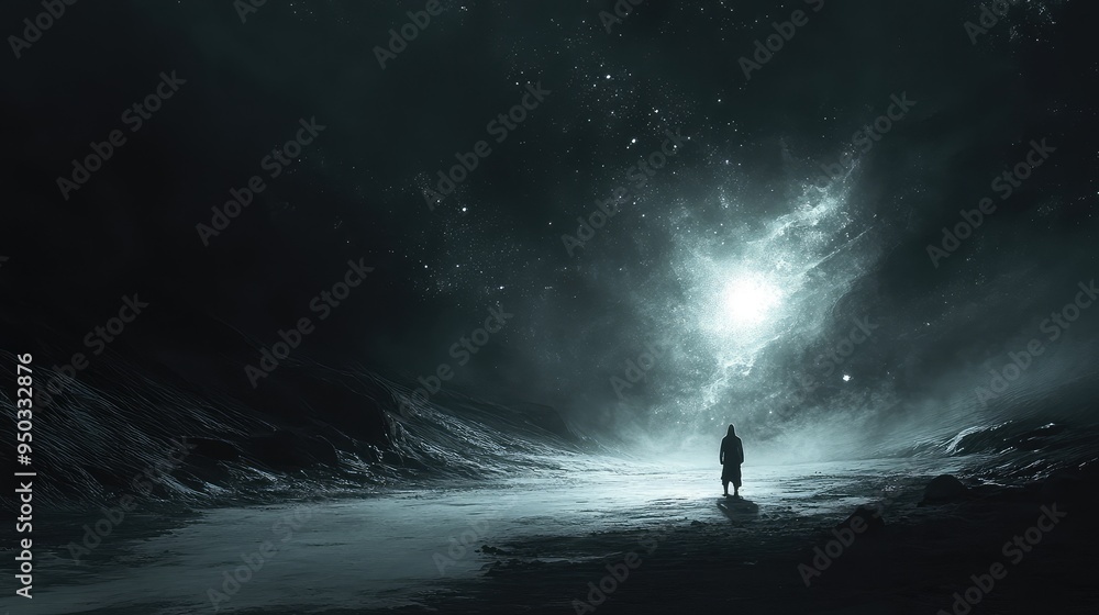 Whispers of the Void: Soft light emanating from a dark, starless expanse, evoking a sense of quietude and cosmic mystery. Whispers of the Void: Soft light emanating from a dark, starless expanse, evoking a sense of quietude and cosmic mystery.