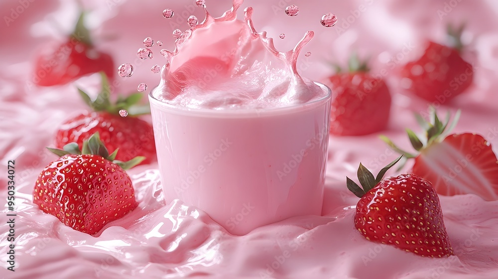 Artfully Crafted Strawberry Milk with Creamy Swirl Artfully Crafted Strawberry Milk with Creamy Swirl