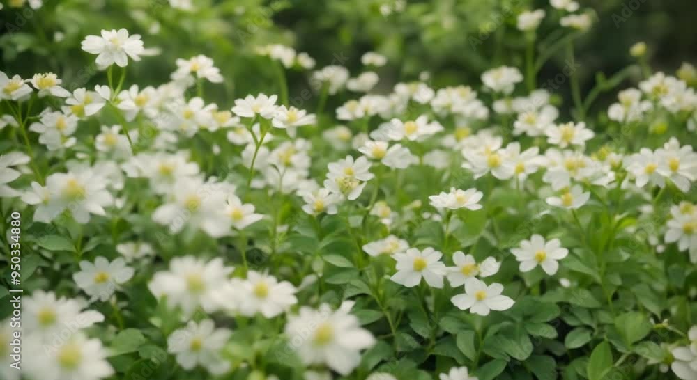 White flowers blooming on lush green bush in outdoor garden 4k animation White flowers blooming on lush green bush in outdoor garden 4k animation