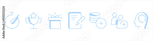 Productivity, business, career, technology, office, management icon set. Outline icons collection. Simple vector illustration