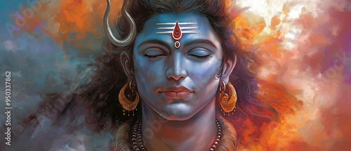 Stunning digital art featuring Lord Shiva, capturing his serene yet powerful presence.