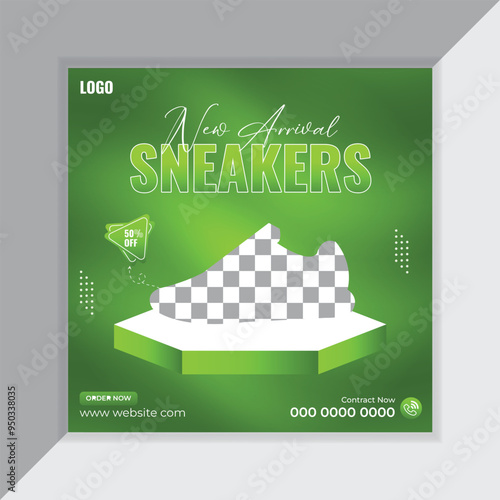 unique shoes social media post and banner design template ,