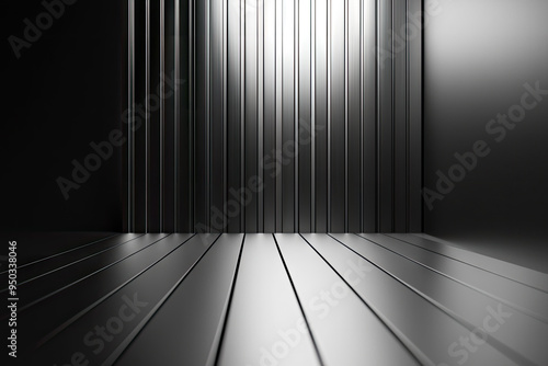 A Mesmerizing 3D Contrast of Silver and Black Showcases Modern Elegance and Sophisticated Design for Visual Artistry photo