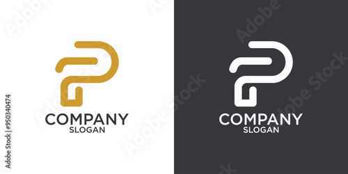 letter p abstract monogram logo vector design