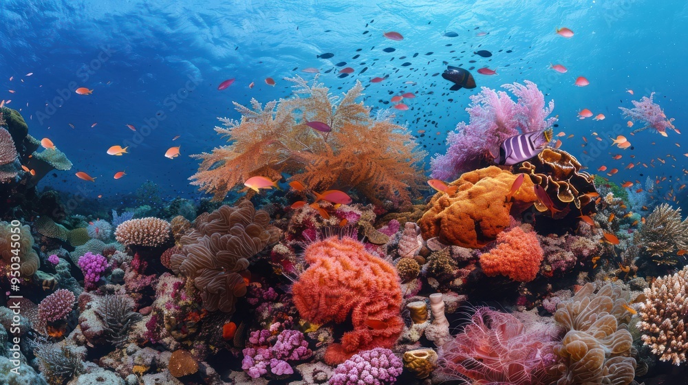 Naklejka premium Vibrant Underwater Paradise