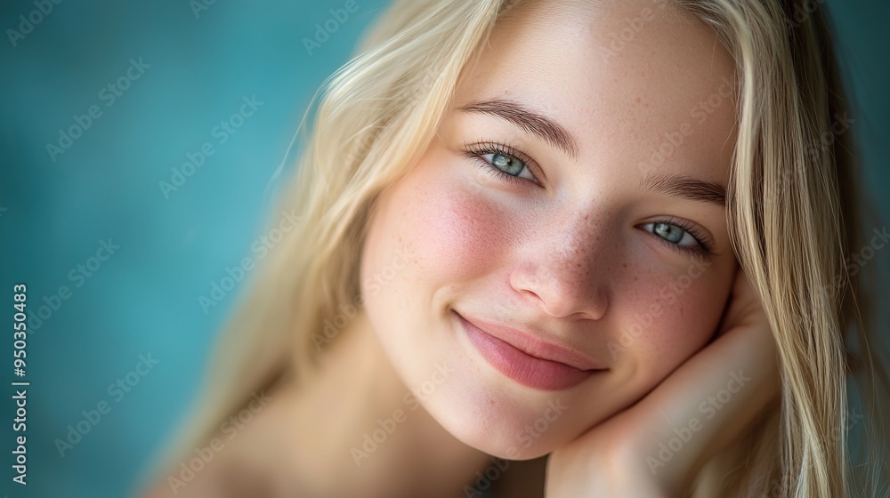 Beautiful young girl smiling with blonde hair Beautiful young girl smiling with blonde hair