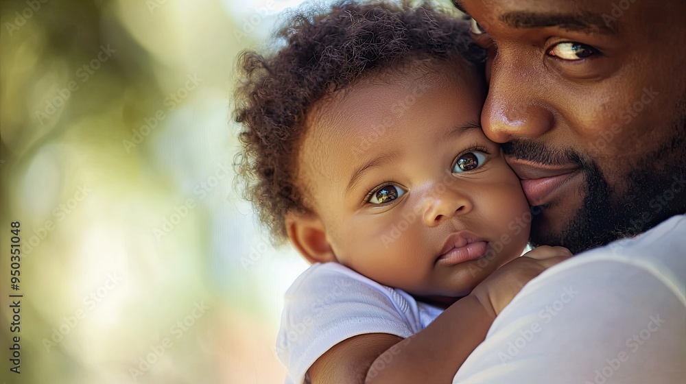Fototapeta premium A parent gently holding their baby in a loving embrace, with a warm and tender expression.