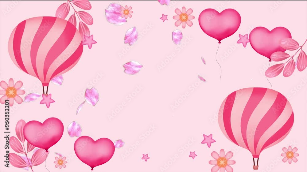 pink background with balloons pink background with balloons