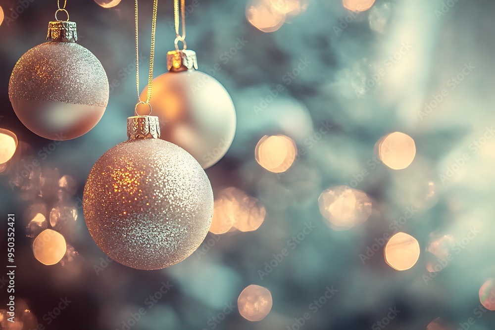Christmas ornaments hanging on a dark background. New Year and Christmas concept. Close-up. Vintage color style. Vintage, warm tones. Christmas ornaments hanging on a dark background. New Year and Christmas concept. Close-up. Vintage color style. Vintage, warm tones.
