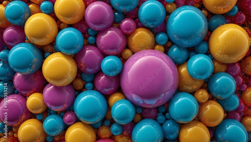 Detailed Illustration of a Central Speech Bubble Surrounded by a Cluster of Smaller, Vibrant Bubbles. Detailed Illustration of a Central Speech Bubble Surrounded by a Cluster of Smaller, Vibrant Bubbles.