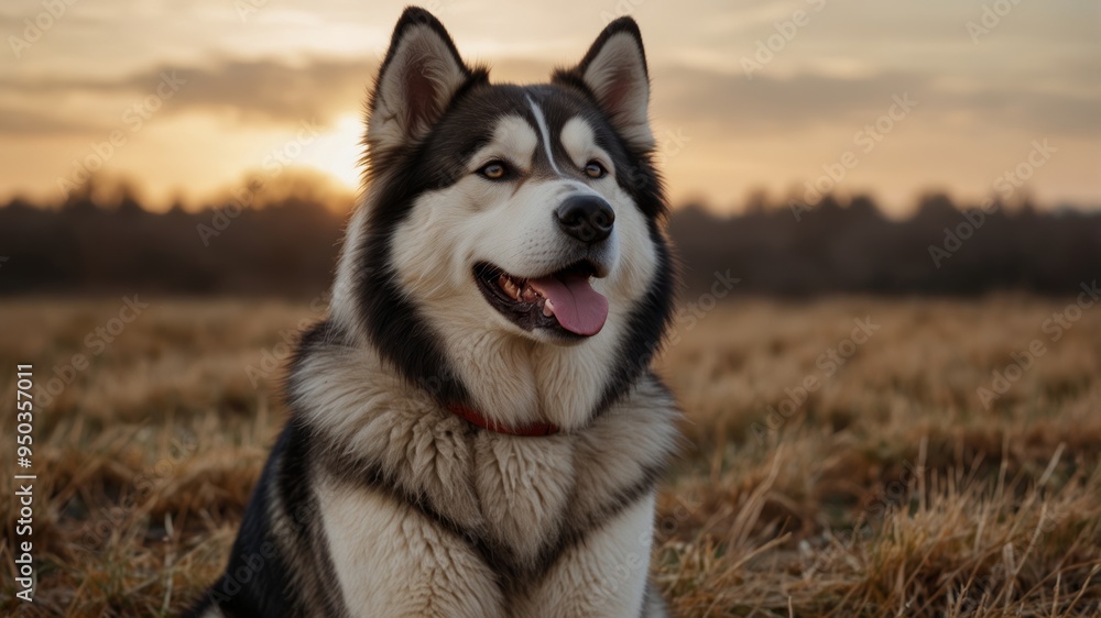Alaskan Malamute Portrait at Sunset Alaskan Malamute Portrait at Sunset