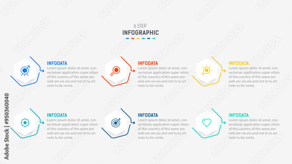 Business infographics design for Six Step, option, parts or process. Infographic 6 element design template for presentation. process diagram, step banner, flow chart, 6 option template. Business infographics design for Six Step, option, parts or process. Infographic 6 element design template for presentation. process diagram, step banner, flow chart, 6 option template.