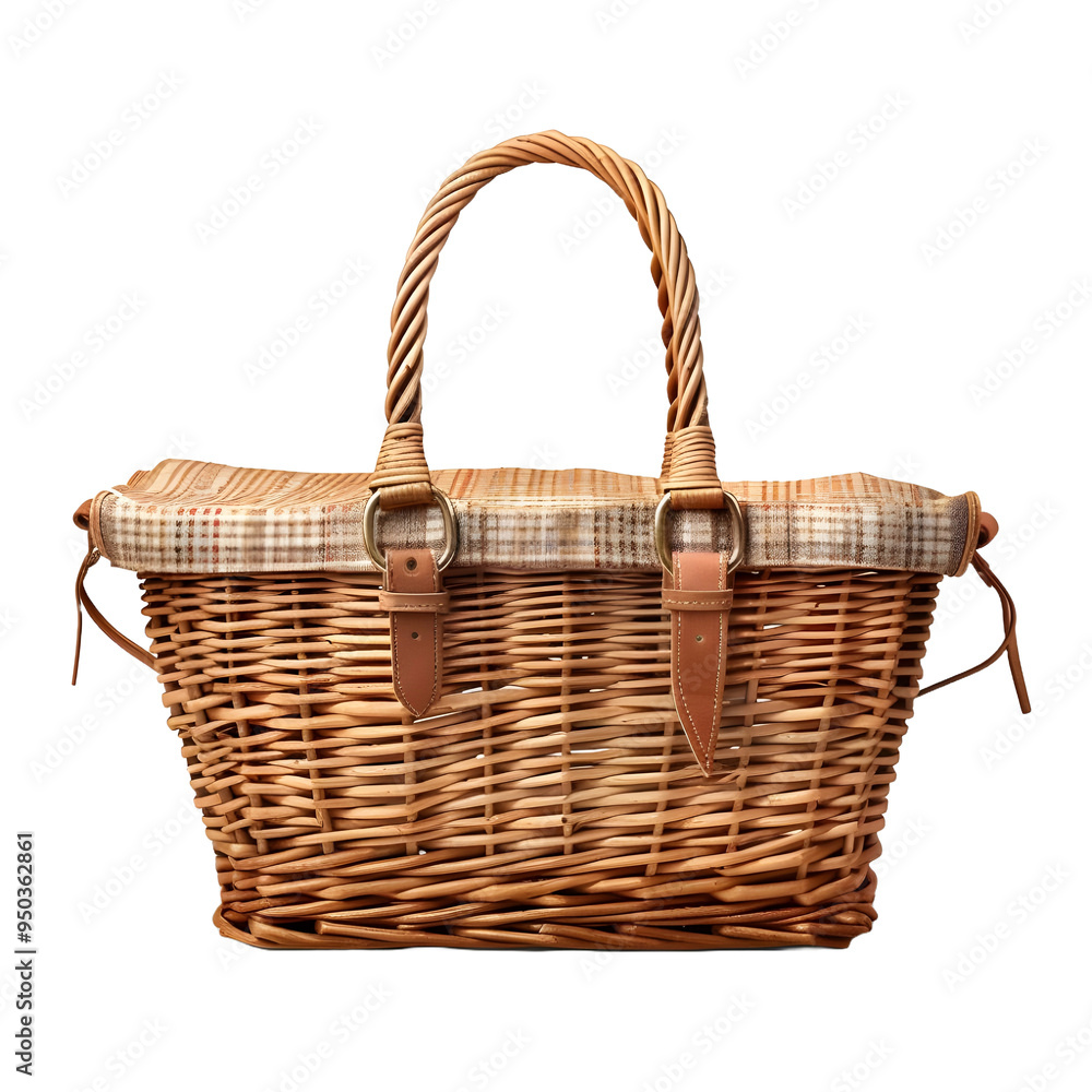 A Close-up of a Wicker Picnic Basket A Close-up of a Wicker Picnic Basket