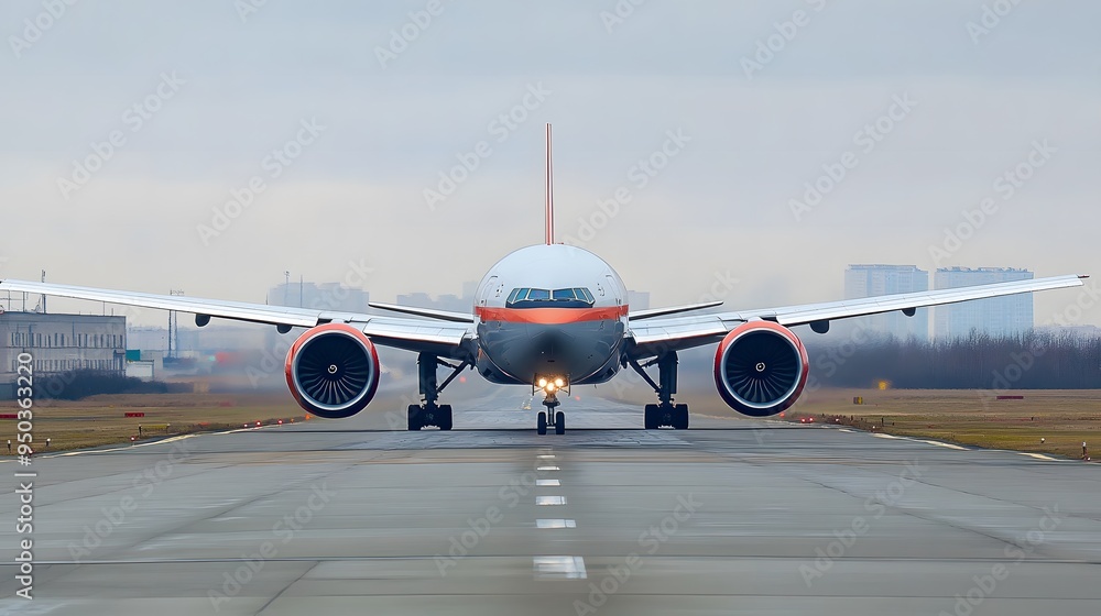 Boeing 777-300ER Takeoff on Runway Boeing 777-300ER Takeoff on Runway
