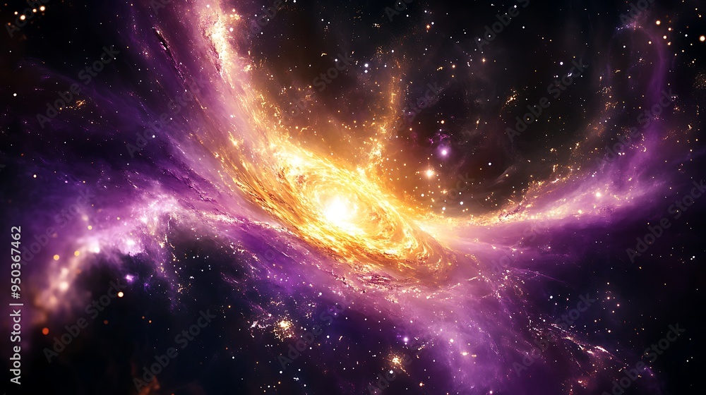Cosmic Nebula with Swirling Colors and Stars Cosmic Nebula with Swirling Colors and Stars
