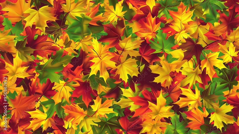 Autumn-Themed Game Style Maple Leaf Pattern. AI generated illustration Autumn-Themed Game Style Maple Leaf Pattern. AI generated illustration