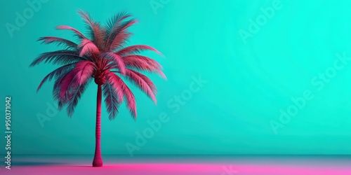 Stylish vaporwave palm tree in neon pink and turquoise , vaporwave, stylish, palm tree, neon, pink, turquoise, trendy, aesthetic