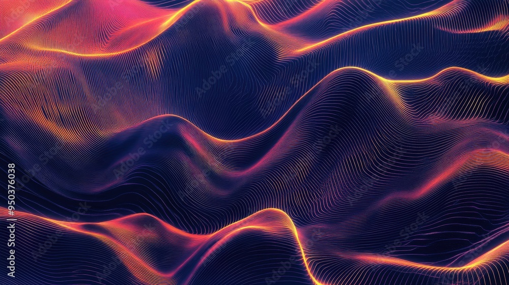 Abstract wave pattern with overlapping lines and gradient effects, emphasizing fluid motion in design Abstract wave pattern with overlapping lines and gradient effects, emphasizing fluid motion in design