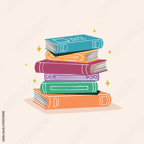 Illustration Vecteur Pile de Livres 