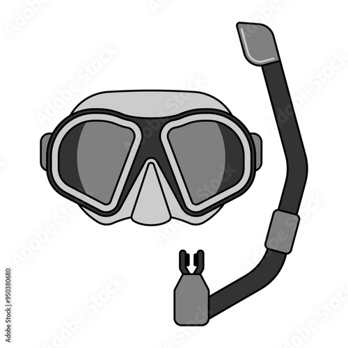 Mask and Snorkel Illustration