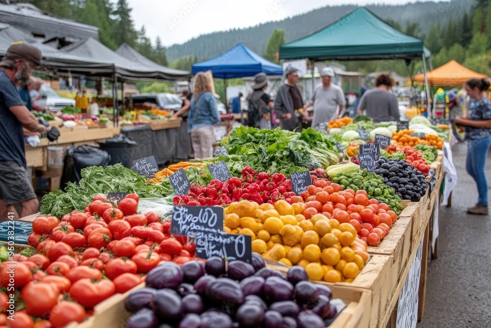 A vibrant image of a local outdoor market displaying an array of colorful vegetables, showcasing the freshness and variety of produce available to shoppers in an open-air setting. A vibrant image of a local outdoor market displaying an array of colorful vegetables, showcasing the freshness and variety of produce available to shoppers in an open-air setting.