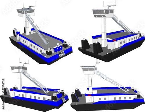  Vector sketch illustration of enemy aircraft tracking radar warship design