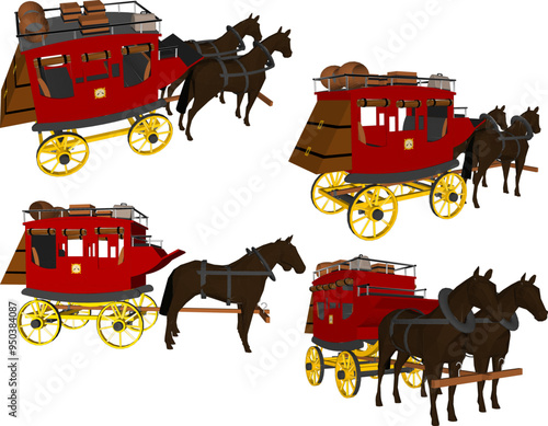 Vector sketch illustration of European ethnic vintage classic old passenger transportation train design 