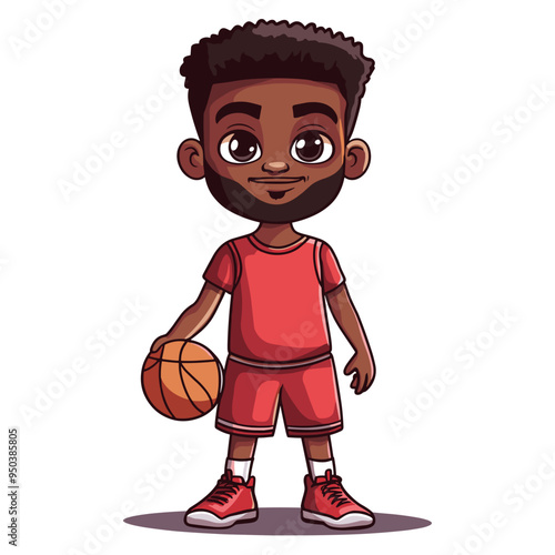 vector character basketball player on white background .Generative AI