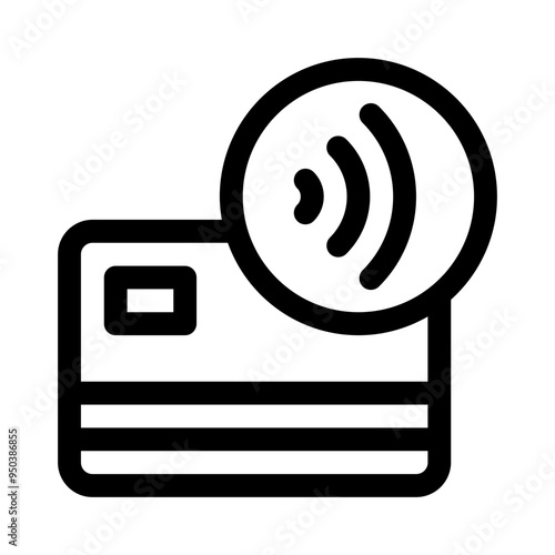 contactless payment line icon