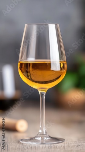 Tokaji wine from Hungary in a delicate wine glass, Tokaji wine, Hungary, wine