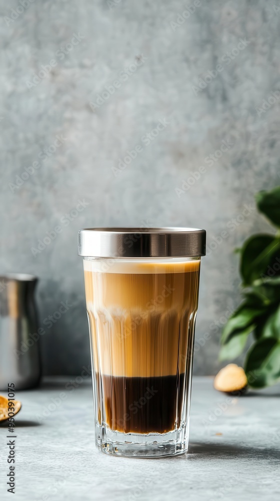 Vietnamese coffee with condensed milk in a tall glass, coffee, Vietnam, condensed milk Vietnamese coffee with condensed milk in a tall glass, coffee, Vietnam, condensed milk