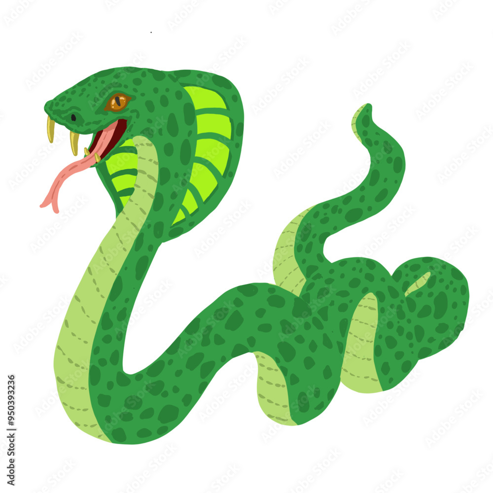 Green Cobra Monster Illustration