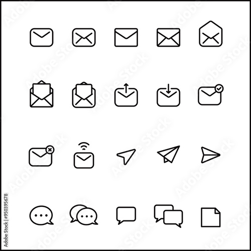 メールやチャットのアイコン素材