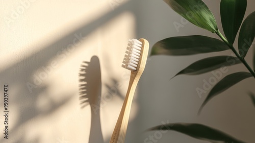 A Simple Bamboo Toothbrush in a Natural Setting