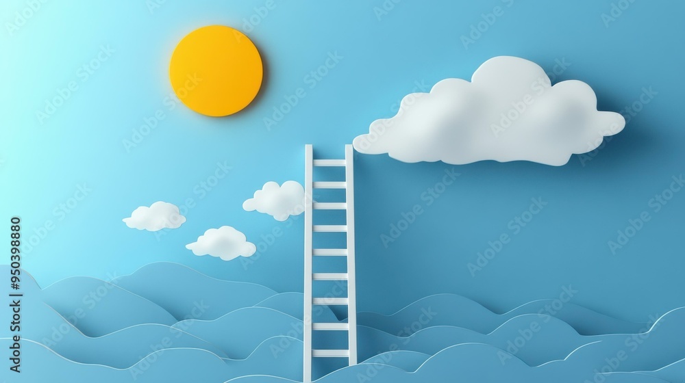 Paper Art Ladder to Success: Reaching for Dreams Paper Art Ladder to Success: Reaching for Dreams