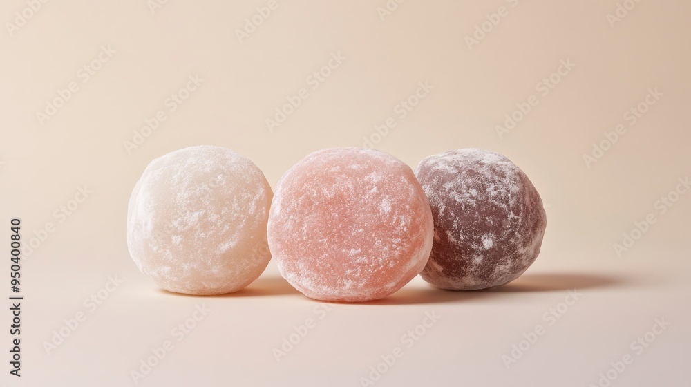 softer version of mochi used in various Japanese sweets, set against a neutral background softer version of mochi used in various Japanese sweets, set against a neutral background