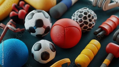 A Colorful Arrangement of Exercise Equipment