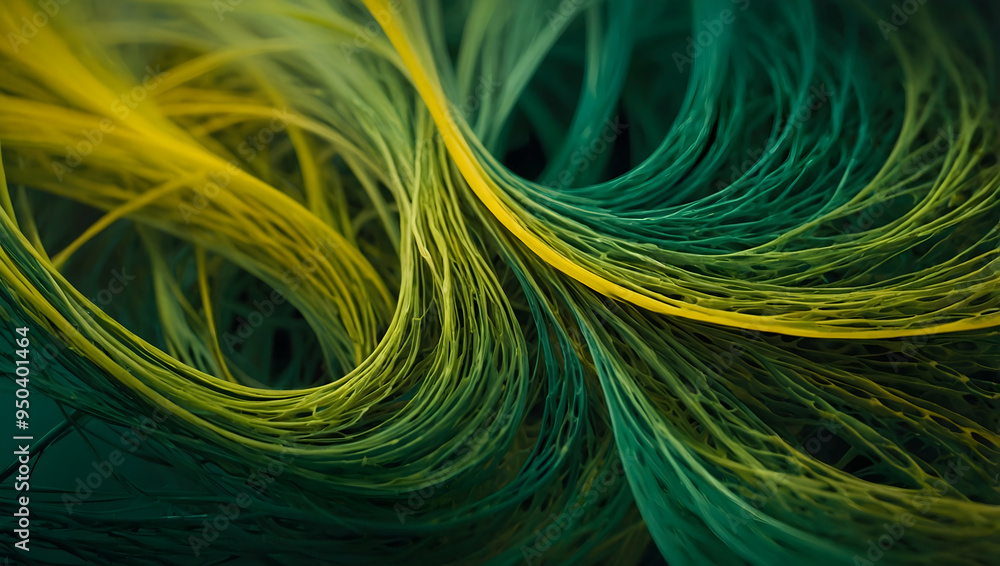 Emerald Echoes: A mesmerizing dance of emerald and lime green hues in a captivating abstract art piece, perfect for nature-inspired designs and modern interiors. 