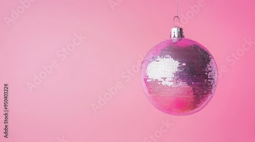 Pink Disco Ball Christmas Ornament