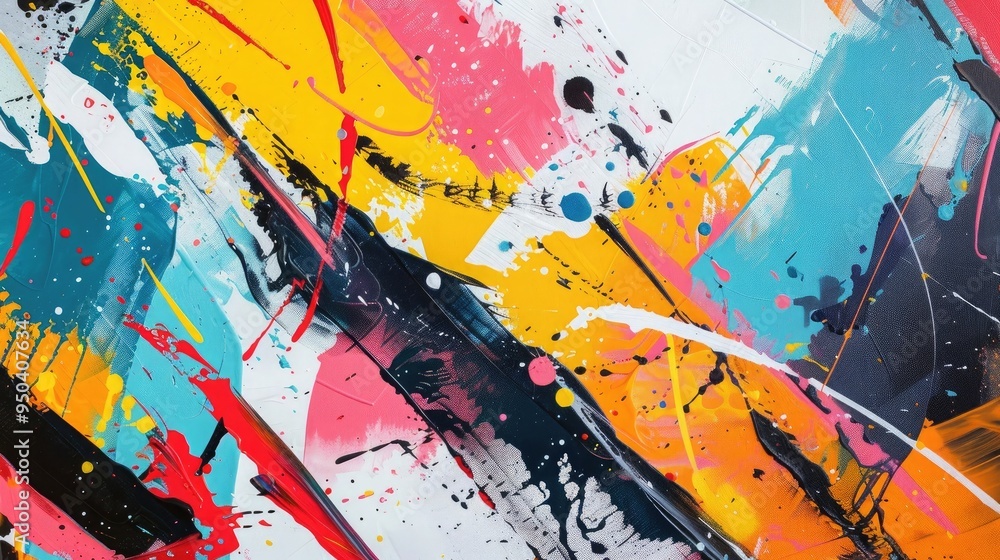 Dynamic Abstract Modern Art with Bold Colors Dynamic Abstract Modern Art with Bold Colors