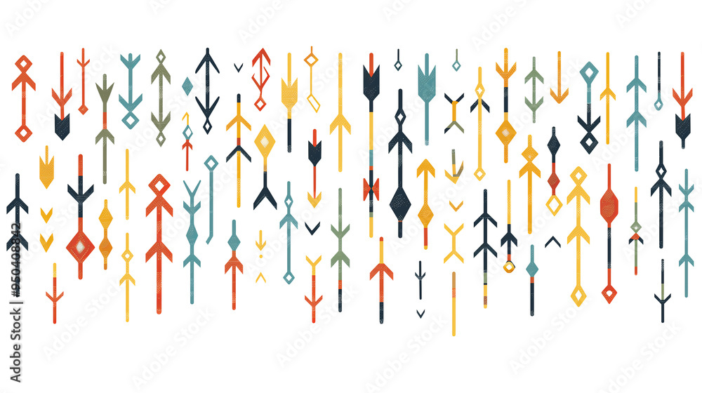 A flat style illustration of runes cascading down, each rune distinct and detailed, set against a seamless white background, minimalistic and clean design A flat style illustration of runes cascading down, each rune distinct and detailed, set against a seamless white background, minimalistic and clean design